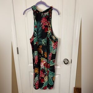 Multicolor Tropical Print Dress